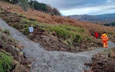 The work to resurface the path from the Cow and Calf Rocks down to Cowpasture Road and to Backstone Beck has now been completed